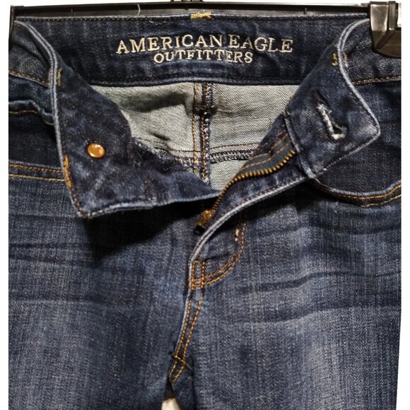 AE American Eagle High Rise Skinny Stretch Size 2 xlong - 27W 33L Denim Jeans - Picture 5 of 9